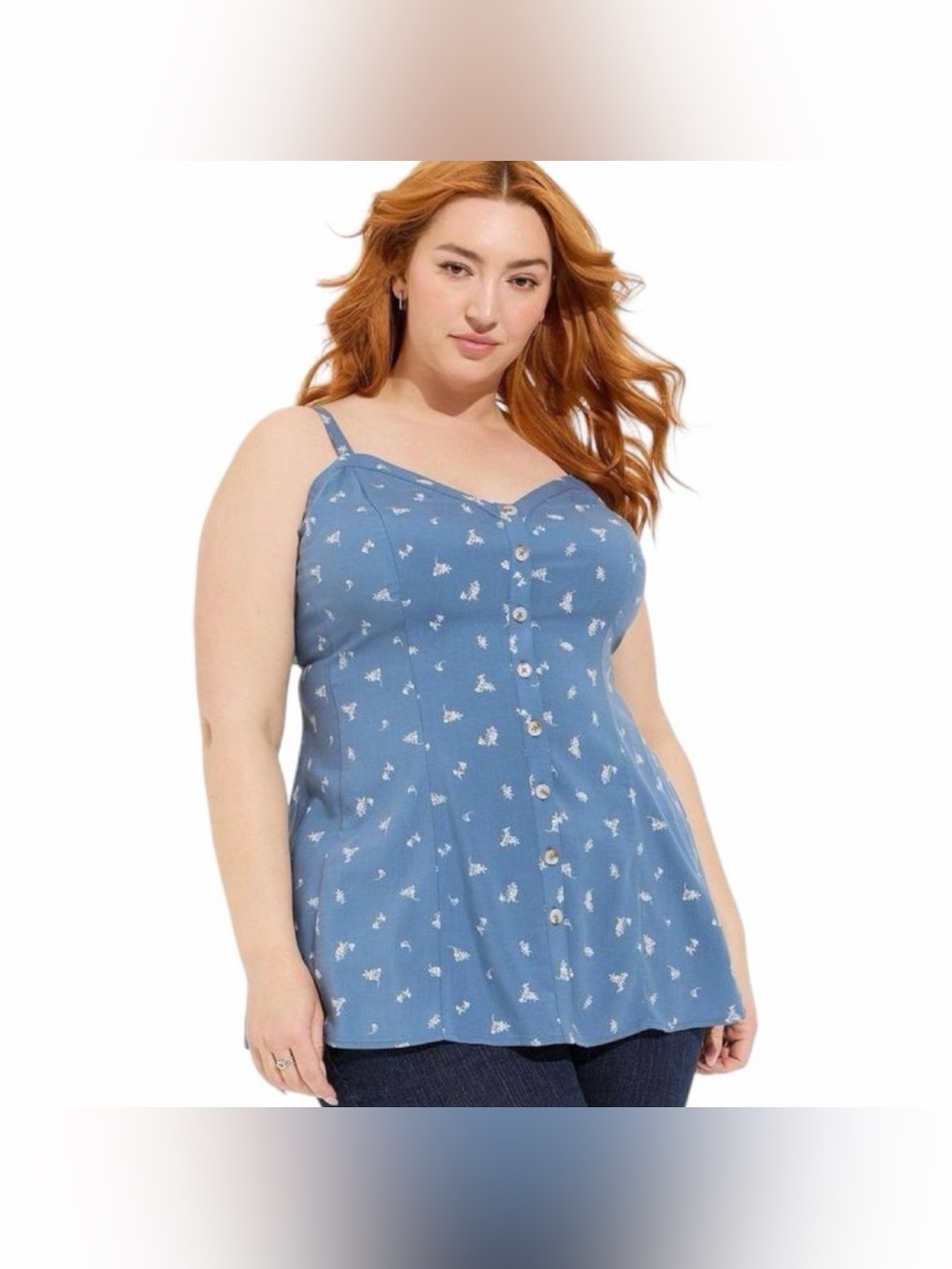 Torrid fit and flare cami women’s size 00 M/L Blue Floral
